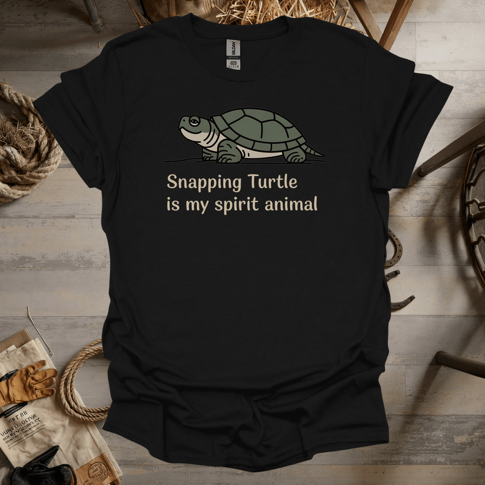 Snapping Turtle Is My Spirit Animal (Adult Unisex Tee) Black / S