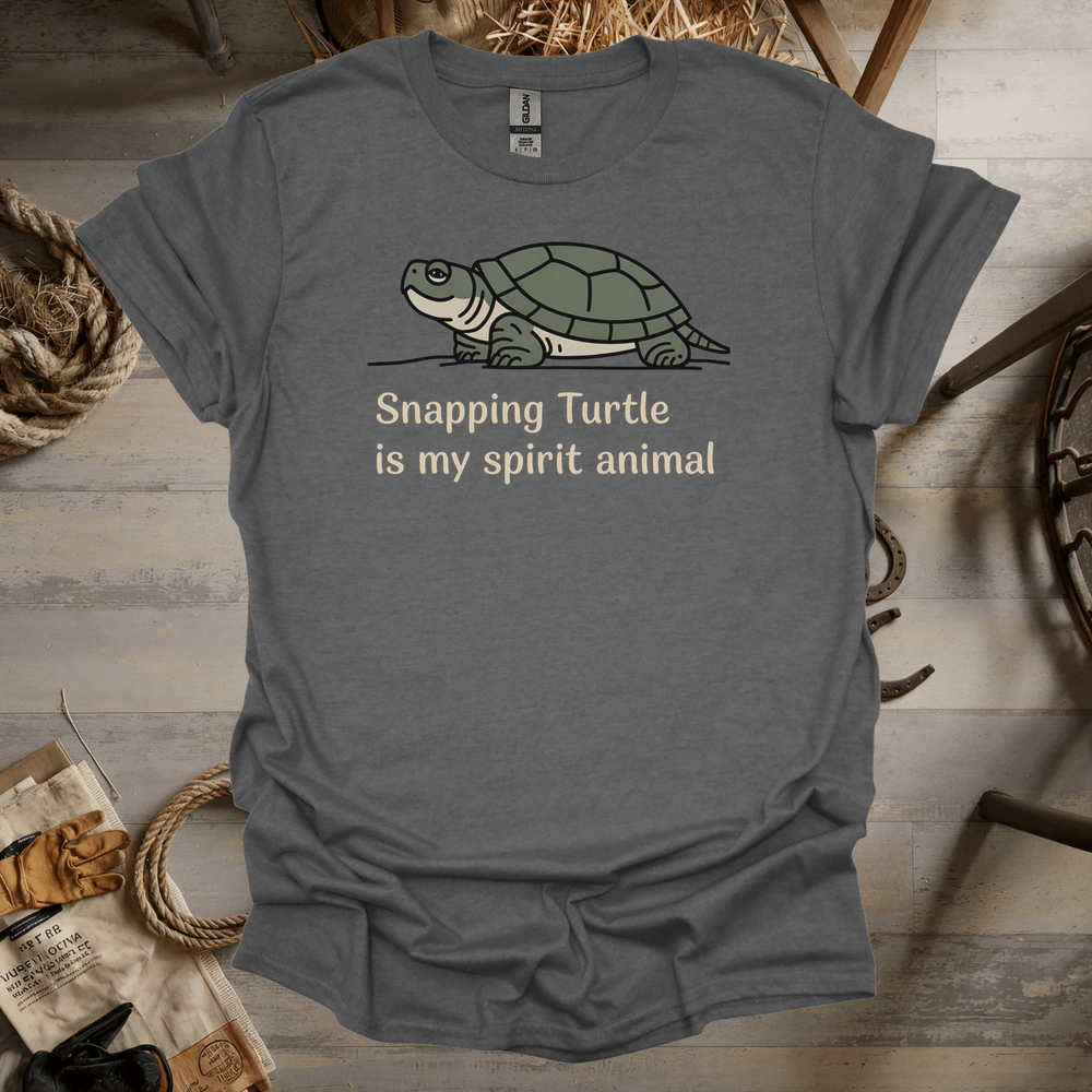 Snapping Turtle Is My Spirit Animal (Adult Unisex Tee) Graphite Heather / S