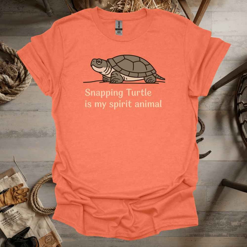Snapping Turtle Is My Spirit Animal (Adult Unisex Tee) Heather Orange / S