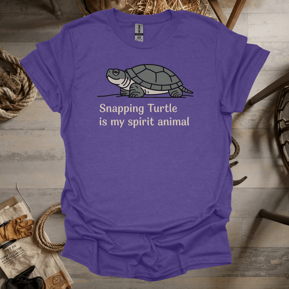 Snapping Turtle Is My Spirit Animal (Adult Unisex Tee) Heather Purple / S