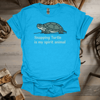 Snapping Turtle Is My Spirit Animal (Adult Unisex Tee) Heather Sapphire / S