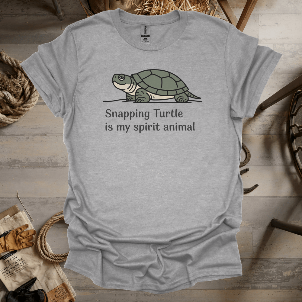 Snapping Turtle Is My Spirit Animal (Adult Unisex Tee) Sport Grey / S
