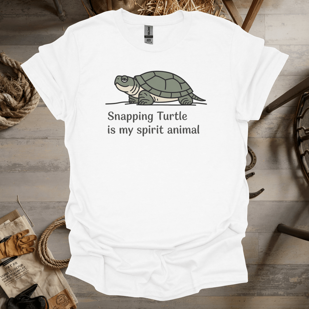 Snapping Turtle Is My Spirit Animal (Adult Unisex Tee) White / S