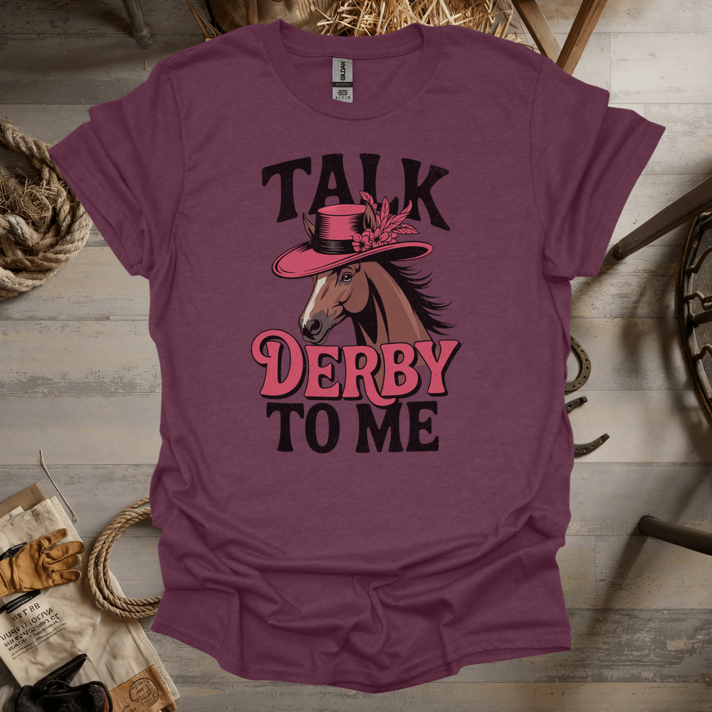 Talk Derby To Me (Adult Unisex Tee) Heather Maroon / S