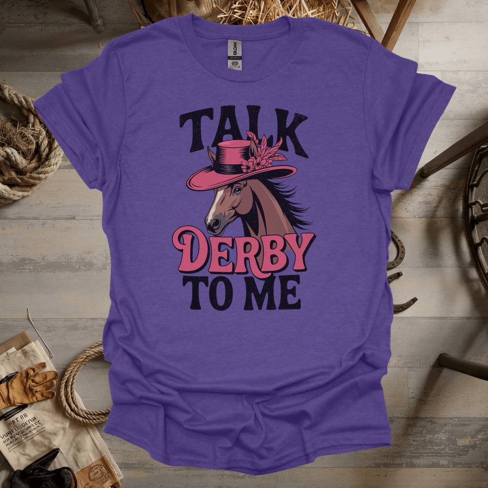 Talk Derby To Me (Adult Unisex Tee) Heather Purple / S