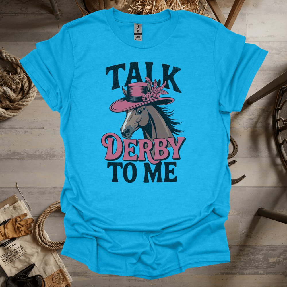 Talk Derby To Me (Adult Unisex Tee) Heather Sapphire / S