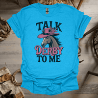 Talk Derby To Me (Adult Unisex Tee) Heather Sapphire / S