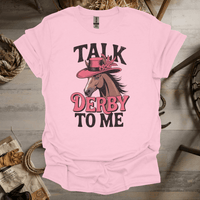Talk Derby To Me (Adult Unisex Tee) Light Pink / S